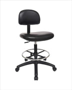 Chair Master - Medium Bench Height Task Chair for Labs, Exam Rooms, Doctor and Dentist Offices. Easy to Clean! 19.5"-27.5" Seat Ht. (Medium Bench Height, Black)