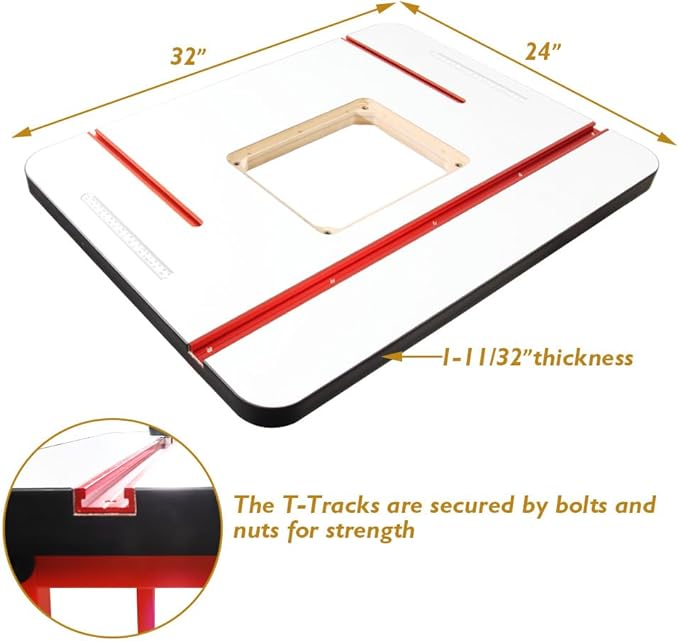 O'SKOOL Precision Router Table Accessory Kit - Includes Fence and Table Featherboards, Aluminum Insert Plate, Dust Port Accessories