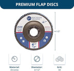 Benchmark Abrasives 4.5" x 7/8" Premium Zirconia T29 Angled Flap Discs 4 1/2 for Angle Grinder, Sanding Discs, Finishing, Rust, Stock Removal- Grinding Wheels 4 1/2 Inch (100 Pack) - 60 Grit