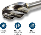 Benchmark Abrasives Ball Shape Premium Tungsten Carbide Burr with 1/4 Inch Shank Aluminum Cut Rotary Tool, Engraving Tool for Non-Metals Shaping Carving (SE-5NF)