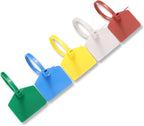 4 in Marker Nylon Cable Ties, Plastic Water Proof Tags, Self-Locking Written-on Cable Marker, Security Seals Label for Cabling, Wire Marking Label, Shipping Hanging Tags - Red/ 100pcs