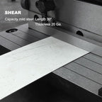 KAKA Industrial Sheet Metal Brake, 30 inch Shear and Slip Roll Combo 3-in-1 | 20-Gauge Capacity Heavy Duty Bending Machine with Back Gauge and Segment Fingers for Metal Fabrication