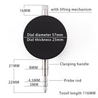 Digital Dial Indicator Digimatic Indicator 0.001mm/0.00005inch 0-12.7mm Test Range, IP54 Waterproof and Dust Proof