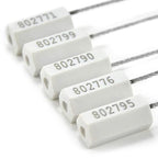 Tamper Proof Security Cable Tags for Truck Trailer Pull-Tite Metal Shipping Seals Numbered Padlock Seals for Container(Pack of 500 pcs, White)