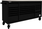 Homak 72” Roller Cabinet w/Stainless Steel Top RS Pro Workstation (Midnight Black)
