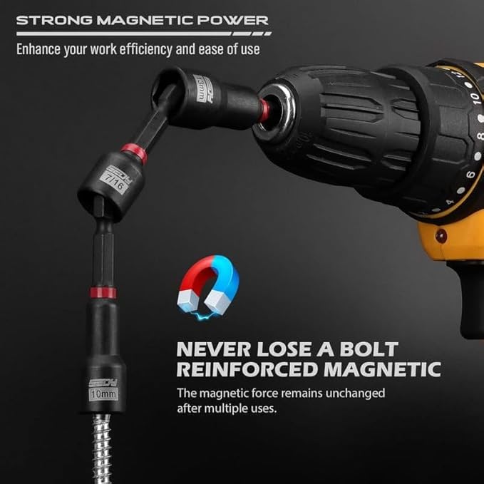 Magnetic Impact Nut Driver Set 80-Piece with Metric & SAE Universal Sockets, Wing Nut Drivers, Socket Adapters, Quick Release Extension, Bit Holder & Power Bits