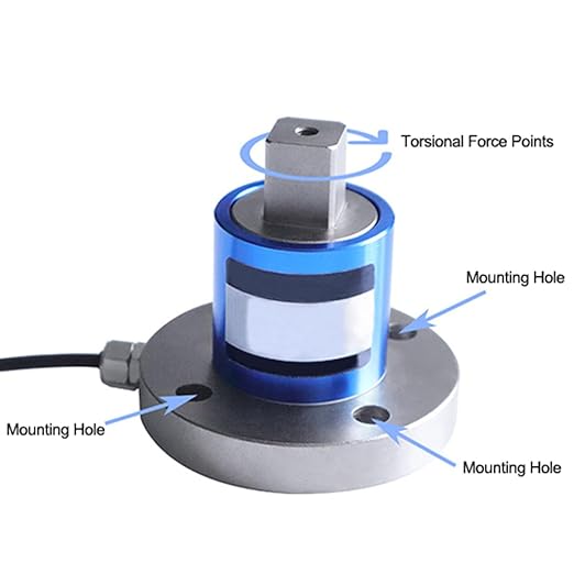Reaction Torque Sensor 2-2000 Nm, Flange to Square Drive, High Precision Torque Transducer for Testing & Calibration (Output Signal: 0-20mV, 50 Nm)