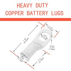 8Pcs 4 AWG 3/8" Stud and 8Pcs 4 AWG 5/16" Stud Heavy Duty Tinned Copper Wire Lugs with 16Pcs Heat Shrink Tubing Ring Terminals 4 Gauge Battery Cable Ends Bare Copper Eyelets