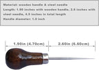 ZLKSKER Wooden Handle Scratch Awl for Leather Punch Hole or DIY Handmade (Gourd Awl) -1pcs