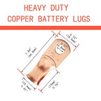 16Pcs 1/0 AWG 1/4" Stud Heavy Duty Copper Wire Lugs with 16Pcs Heat Shrink Tubing 1/0 Gauge Ring Terminals Battery Cable Ends Bare Copper Eyelets Tubular Ring Terminal for Car Boat Marine