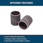 Benchmark Abrasives 1.5" x 1.5" Aluminum Oxide Abrasive Spiral Bands for Rotary Tools, Drum Sleeves for Sanding Deburring Blending Polishing on Metals Plastic Wood Rubber (10 Pack) - 80 Grit