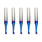O Single Flute Upcut Spiral End Mill CNC Router Bit with NACO Coating for Plastic Cutting with Mirror Finish (5, 1/8 D x 1/2 CH x 1/4 SHK x 2L)