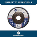 Benchmark Abrasives 4.5" x 7/8" Premium Zirconia T29 Angled Flap Discs 4 1/2 for Angle Grinder, Sanding Discs, Finishing, Rust, Stock Removal- Grinding Wheels 4 1/2 Inch (100 Pack) - 120 Grit