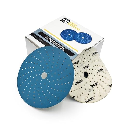High Ground 6 Inch Multi-Hole Hook and Loop Clean Sanding Disc, Ceramic Abrasive, Dust-Free, High Performance, Long Lasting - 50pcs (Blue, 6 Inch, 800.0, Ultra Fine)