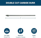 Benchmark Abrasives 6” Flame Shape Double Cut Tungsten Carbide Die Grinder Bits Metal Deburring Tool Rotary Burr, 1/4 Inch Shaft, Engraving Tool for Woodworking Shaping Carving (SH-2)