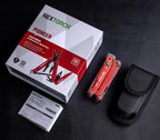 NEXTORCH PIONEER MT20 14-IN-1 Multi-tools Full-Size,Versatile Multi-tool Set with Scissors Needle Nose Pliers Pocket Clip Multi-tool (RED)