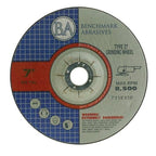Benchmark Abrasives 7" Aluminum Oxide Pro Depressed Center Grinding Wheel, 1/4" Thick, 7/8" Arbor for Cutting Grinding Stock Removal on Metal, Steel, Cast Iron - 25 Pack