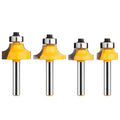 Roundover Router Bit Set 1/4 Inch Shank, Bearing Guide for Rounding Edge Bit, Radius in 1/8", 1/4", 3/16", 5/16"