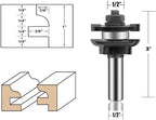 LEATBUY 1/2 Inch Shank Router Bit Set 3 PCS Round Over Raised Panel Cabinet Door Rail and Stile Router Bits, Woodworking Wood Cutter, Wood Groove Tongue Milling Tool(1/2-double)