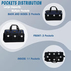 20in Heavy Duty Bottom Tool Bag With Wide Mouth For Tool Storage, Carrier and Organizer, Tote Bag For Men/Women, Wide Mouth Tools Bag With Inside Pockets (20 Inch)