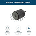 Benchmark Abrasives 1-1/2" x 1-1/2" Rubber Expanding Drum Sander with 1/4" Mandrel, Spiral Bands Rotary Sander Attachment for Drill & Die Grinder, Metal Polishing Sanding - Sanders for Woodworking