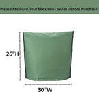 Outdoor Backflow Preventer Insulation Cover，Insulated Pouch for Winter Pipe Freeze Protection Sprinkler Valves in Snow or Sun Exposure, Waterproof Sprinkler Valve System Cover (30" W x 26" H,Green)