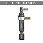 THINKWORK M35 Cobalt Spiral Flute Step Drill Bit, Single Size HSS Step Bit 3/8", Small Size EDC 1/4" Shank Step Bits for Metal, Carbon Steel, Stainless Steel, Wood, Plastic