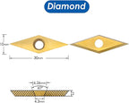 TASP Titanium Coated Carbide Cutter Inserts for Wood Turning Tools,10x30mm,Pack of 10,Diamond