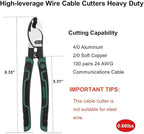 Wire Cutter Heavy Duty 8 Inch High Leverage Wire Cable Cutter Pliers Tool for Aluminum, Copper, Wire, Communications Cable