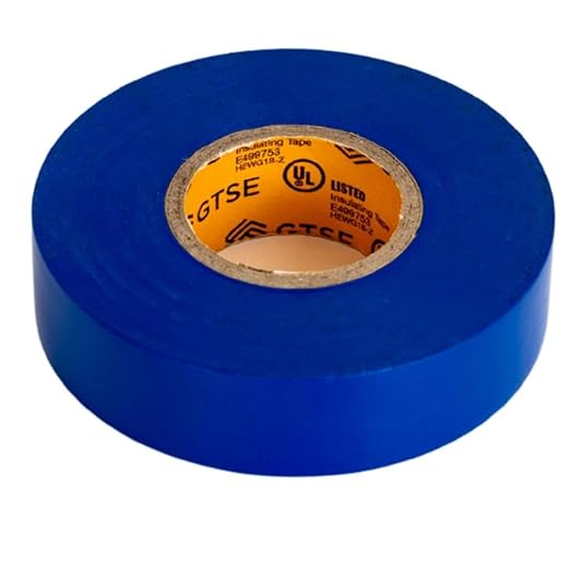 GTSE Blue Electrical Tape, 10 Rolls – Waterproof, Industrial Grade Vinyl, 3/4 in x 66ft– Strong Self-Adhesive PVC Electric Tape for Wire Insulation, 7 Mil, 600V – UL/CSA Listed