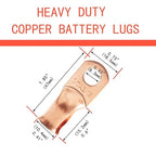 25Pcs 1/0 AWG 5/16" Stud Tinned Copper Ring Terminals Battery Cable Ends Wire Lugs 1/0 Gauge Battery Cable Lugs Heavy Duty Cable Lugs Bare Copper Eyelets Tubular Ring Terminal Connectors