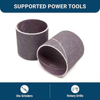 Benchmark Abrasives 1.5" x 1.5" Aluminum Oxide Abrasive Spiral Bands for Rotary Tools, Drum Sleeves for Sanding Deburring Blending Polishing on Metals Plastic Wood Rubber (10 Pack) - 120 Grit