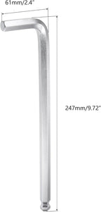 TOP-VIGOR 1Pc 12mm Ball End Hex Key Wrench, L Shaped Long Arm Allen Wrench for Household DIY, Professional Machine Repairing, CR-V