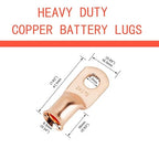 16Pcs 2 AWG 5/16" Stud Copper Ring Terminals Battery Cable Ends Wire Lugs with Heat Shrink Tubing 2 Gauge Heavy Duty Cable Lugs Bare Copper Eyelets Tubular Ring Terminal