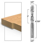 YONICO Solid Carbide Flush Trim Router Bit Spiral 1/2-Inch Upcut 1/2-Inch Shank 31205-SC