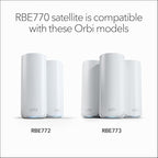 NETGEAR Orbi 770 Series Tri-Band WiFi 7 Mesh Add-on Satellite (RBE770) – Works with Orbi RBE772 and RBE773, Security Features, Up to 11Gbps, Covers up to 2,750 sq ft, 2.5 Gig LAN Ports