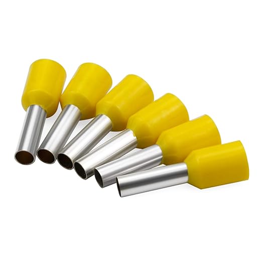 XHF 1000 PCS AWG 14/2.5mm² Wire Ferrules Insulated Copper Crimp Connectors, Crimp Pin Cord End Terminals Yellow