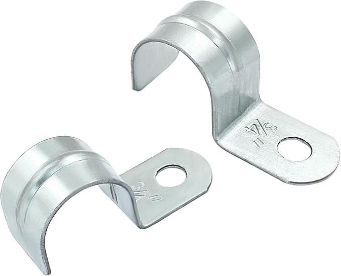 Biaungdo 30 Pcs M25 Rigid Pipe Strap, 1 Inch Zinc Plated Steel One Hole Strap Bracket Pipe Clamps Heavy Duty Conduit Clamps Tension Tube Clip Cable Clamp Hanger for Conduit, Pipe Fixing