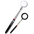 Telescoping Inspection Circular Mirror with 2 LED Light and Mirror on a Stick and Extendable Mechanic Tool for Automotive,50mm Circular Mirror 360 Swivel for Extra Viewing