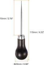 HARFINGTON 5pcs Handwork Sewing Awl Single Gourd Awl Leather Punch Hole Tool with Wooden Handle Scratch for Broken Wire Make Mark Drilling Stitching Repair and DIY Handmade, Dark Brown
