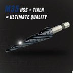 Four Spiral Flute Step Drill Bit, 1/8" - 1/2"(13 Sizes) 1/4" Hex Shank Cobalt Step Drill Bit Fully Coated with TiAlN for Metal, Stainless Steel, Aluminum, Plastic