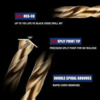 12pcs 5/16" Cobalt Drill Bit Set, M35 HSS, 135 Degree Tip, M35 Jobber Drill Bits for Metal, Stainless Steel, Cast Iron, Wood, Plastic, Fully Ground from Pro Edge Technology