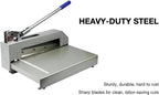 Guillotine Sheet Metal Cutter, Heavy Duty Metal Plate Cutter Tool, Manual Metal Cutting Shear Machine for Steel Aluminum Copper Sheet PCB Board 12.4in Cutting Width 0.08in Max Cutting Thickness