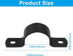 12Pcs Black Pipe Strap, 1 Inch Metal Pipe Clamp Rigid Conduit Clamp, 2 Hole U Bracket for Pipe Fixing/Plumbers(Inside Diameter: 3.5cm)