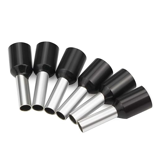 XHF 200 PCS AWG 10/6.0mm² Wire Ferrules Insulated Copper Crimp Connectors, Crimp Pin Cord End Terminals Black