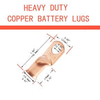 1/0 AWG 1/2" Stud (10 pcs.) Heavy Duty Battery Ring Terminal, 0 Gauge Connectors, Copper Wire Lugs, Ring Terminals, Cable Ends, Bare Eyelets, Tubular Terminal Connectors