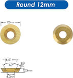 TASP Titanium Coated Carbide Cutter Inserts for Wood Turning Tools,12mm,Pack of 10,Circular