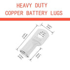 2/0 AWG 3/8" Stud (10 pcs.) Battery Ring Terminal 2/0 awg lugs 00 Gauge Connectors Heavy Duty Wire Lugs Battery Cable Ends Tubular Ring Terminal Battery Terminal Connectors Tinned Copper Eyelets