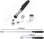 Telescopic Inspection Mirror with 2LED Lights, Telescopic Mirror Round Mirror, Telescopic Magnetic Pickup with LED Lights Tool kit.