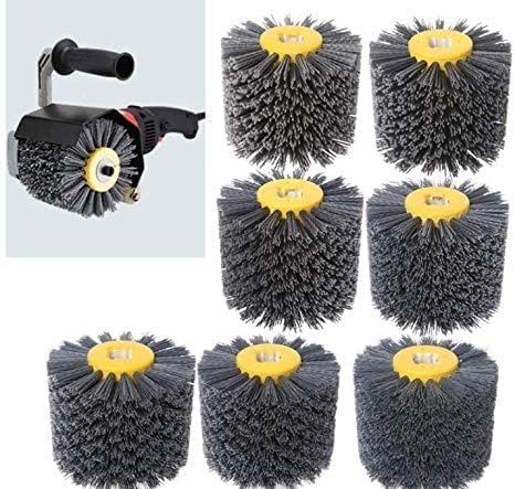 SIGNI New Abrasive Wire Drawing Wheel Drum Burnishing Polishing Brush for Wooden Furniture Floor Polishing 120X100mm 180 Grit 1pack